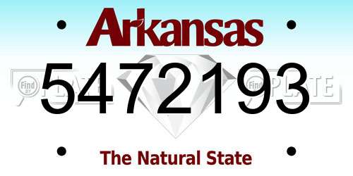 5472193 Arkansas License Plate