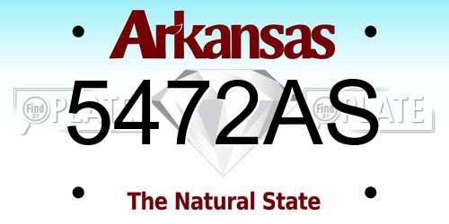 5472AS Arkansas License Plate