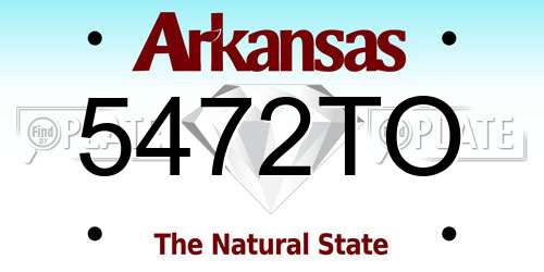 5472TO Arkansas License Plate