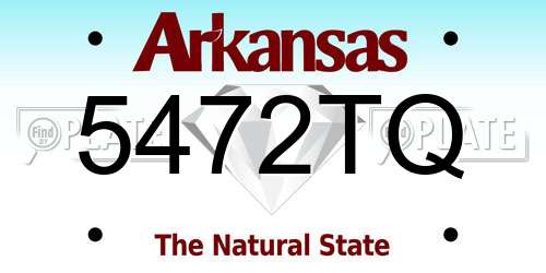 5472TQ Arkansas License Plate