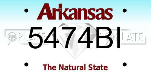 5474BI Arkansas License Plate