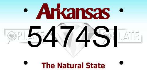 5474SI Arkansas License Plate