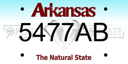 5477AB Arkansas License Plate