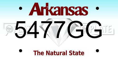 5477GG Arkansas License Plate