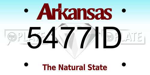 5477ID Arkansas License Plate
