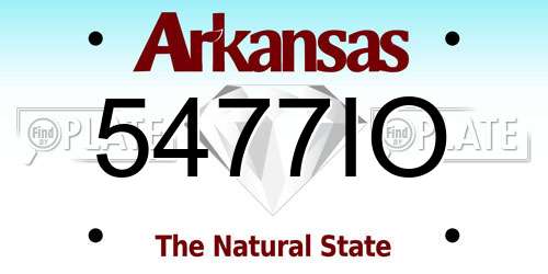 5477IO Arkansas License Plate