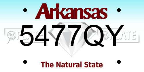 5477QY Arkansas License Plate