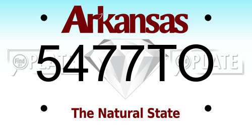 5477TO Arkansas License Plate
