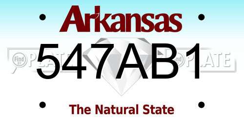 547AB1 Arkansas License Plate