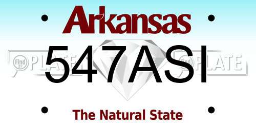 547ASI Arkansas License Plate