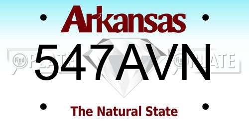 547AVN Arkansas License Plate