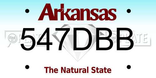 547DBB Arkansas License Plate