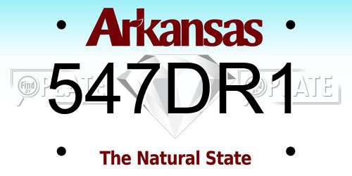 547DR1 Arkansas License Plate