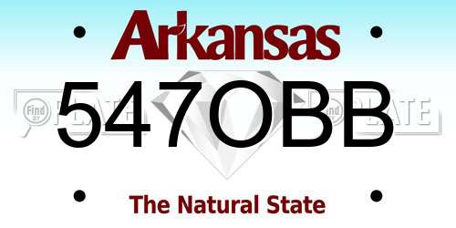 547OBB Arkansas License Plate