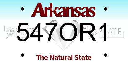547OR1 Arkansas License Plate