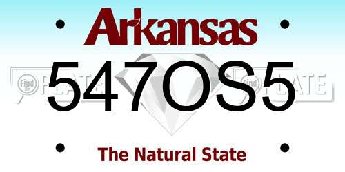 547OS5 Arkansas License Plate