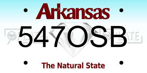 547OSB Arkansas License Plate