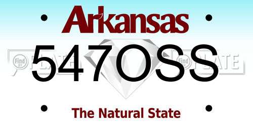 547OSS Arkansas License Plate
