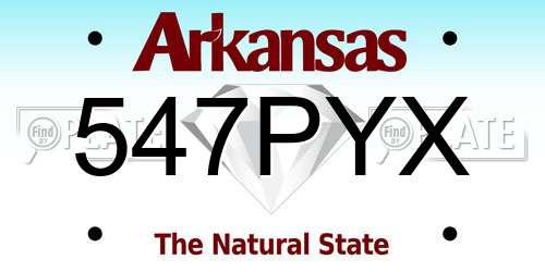 547PYX Arkansas License Plate
