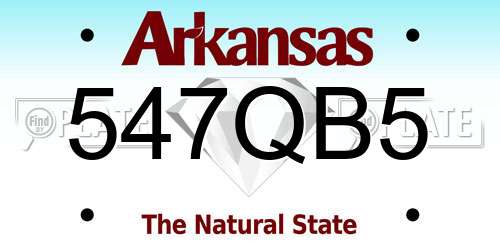 547QB5 Arkansas License Plate