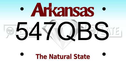 547QBS Arkansas License Plate