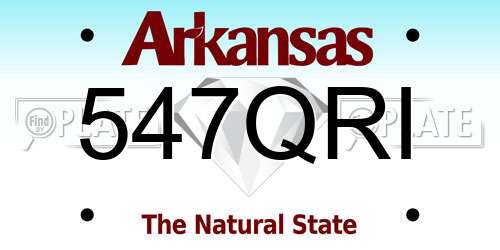 547QRI Arkansas License Plate