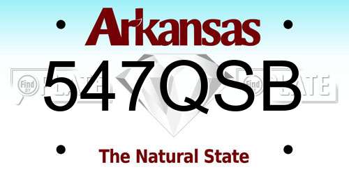 547QSB Arkansas License Plate
