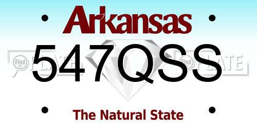 547QSS Arkansas License Plate