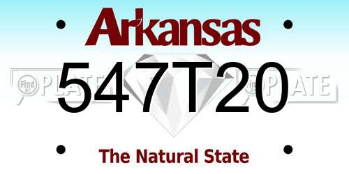 547T20 Arkansas License Plate