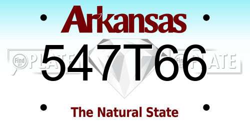 547T66 Arkansas License Plate