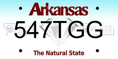 547TGG Arkansas License Plate