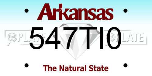 547TI0 Arkansas License Plate