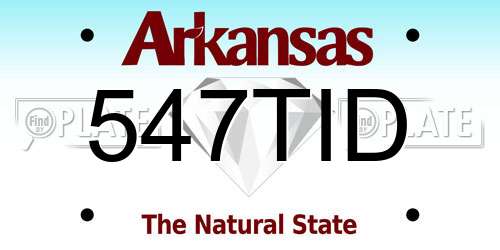 547TID Arkansas License Plate