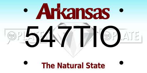547TIO Arkansas License Plate