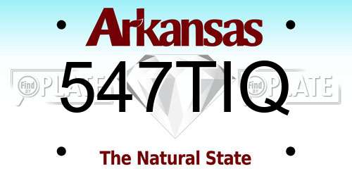547TIQ Arkansas License Plate