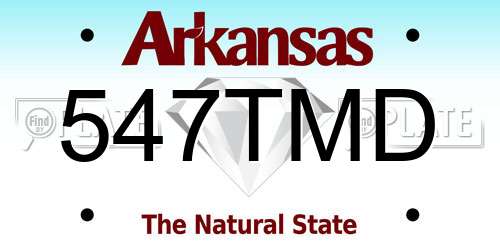 547TMD Arkansas License Plate