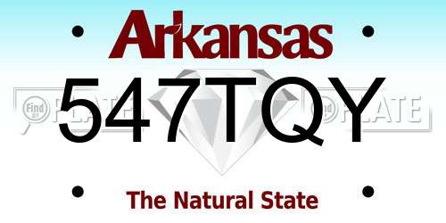547TQY Arkansas License Plate