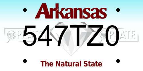 547TZ0 Arkansas License Plate