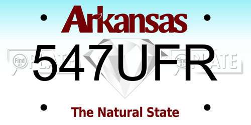 547UFR Arkansas License Plate