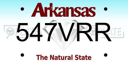 547VRR Arkansas License Plate