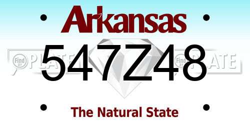 547Z48 Arkansas License Plate
