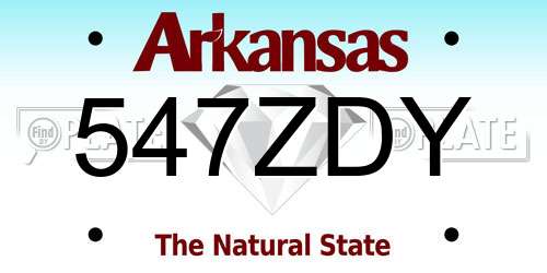 547ZDY Arkansas License Plate