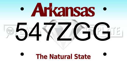 547ZGG Arkansas License Plate
