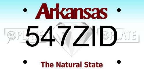 547ZID Arkansas License Plate