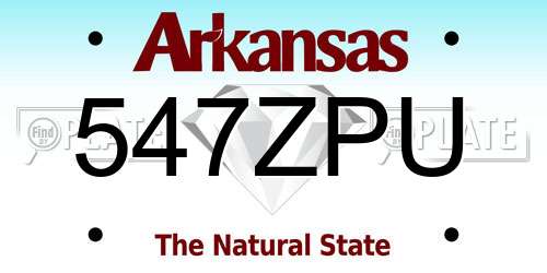 547ZPU Arkansas License Plate