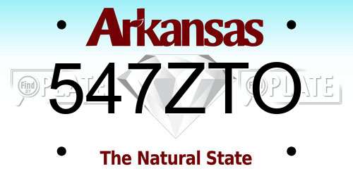 547ZTO Arkansas License Plate