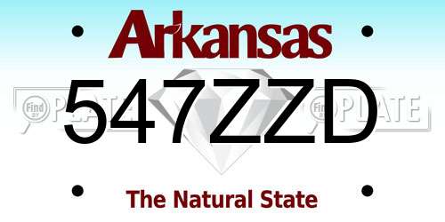 547ZZD Arkansas License Plate