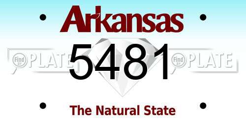 5481 Arkansas License Plate