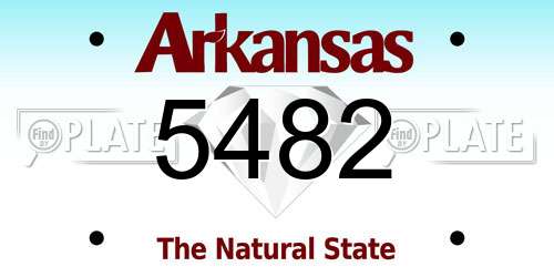 5482 Arkansas License Plate