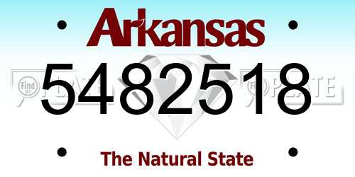 5482518 Arkansas License Plate